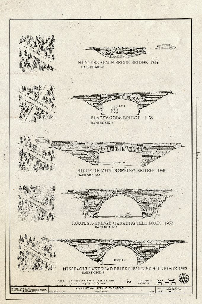 Blueprint HAER ME,5-BAHA.V,3- (Sheet 18 of 19) - Acadia National Park Roads & Bridges, Mount Desert Island, Bar Harbor, Hancock County, ME