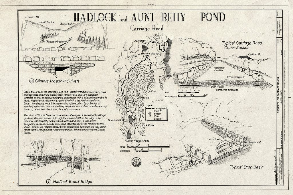 Blueprint HAER ME,5-BAHA.V,14- (Sheet 2 of 4) - Rockefeller Carriage Roads, Mount Desert Island, Bar Harbor, Hancock County, ME
