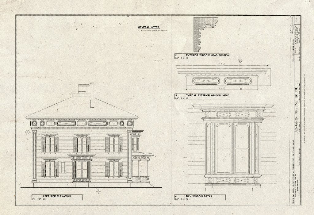 Blueprint HABS ME-226 (Sheet 9 of 16) - Benjamin Greene House, 259 Maine Street, Brunswick, Cumberland County, ME