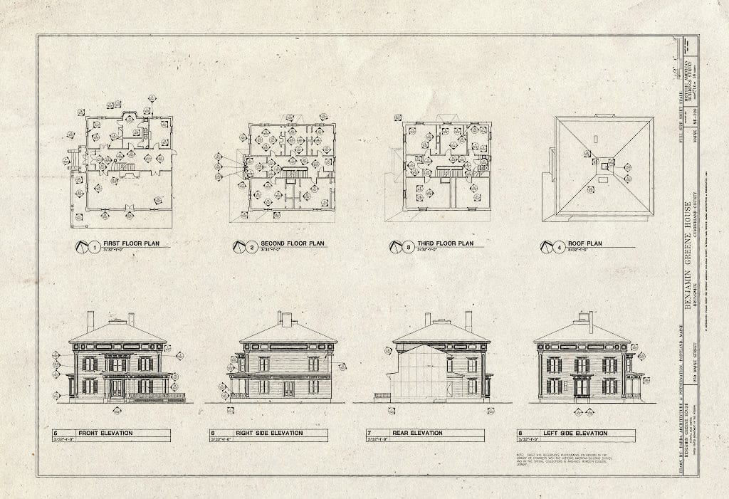 Blueprint HABS ME-226 (Sheet 16 of 16) - Benjamin Greene House, 259 Maine Street, Brunswick, Cumberland County, ME