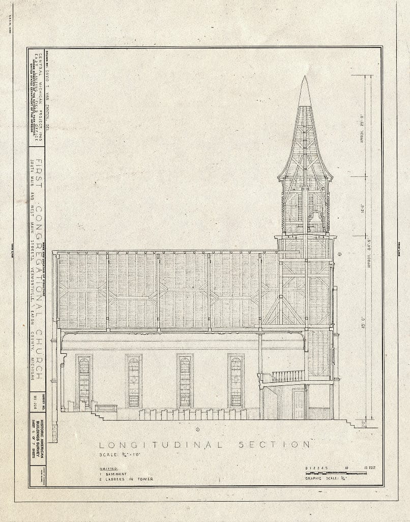 Blueprint HABS MICH,23-VERVI,2- (Sheet 6 of 7) - First Congregational Church, South Main & West Main Streets, Vermontville, Eaton County, MI