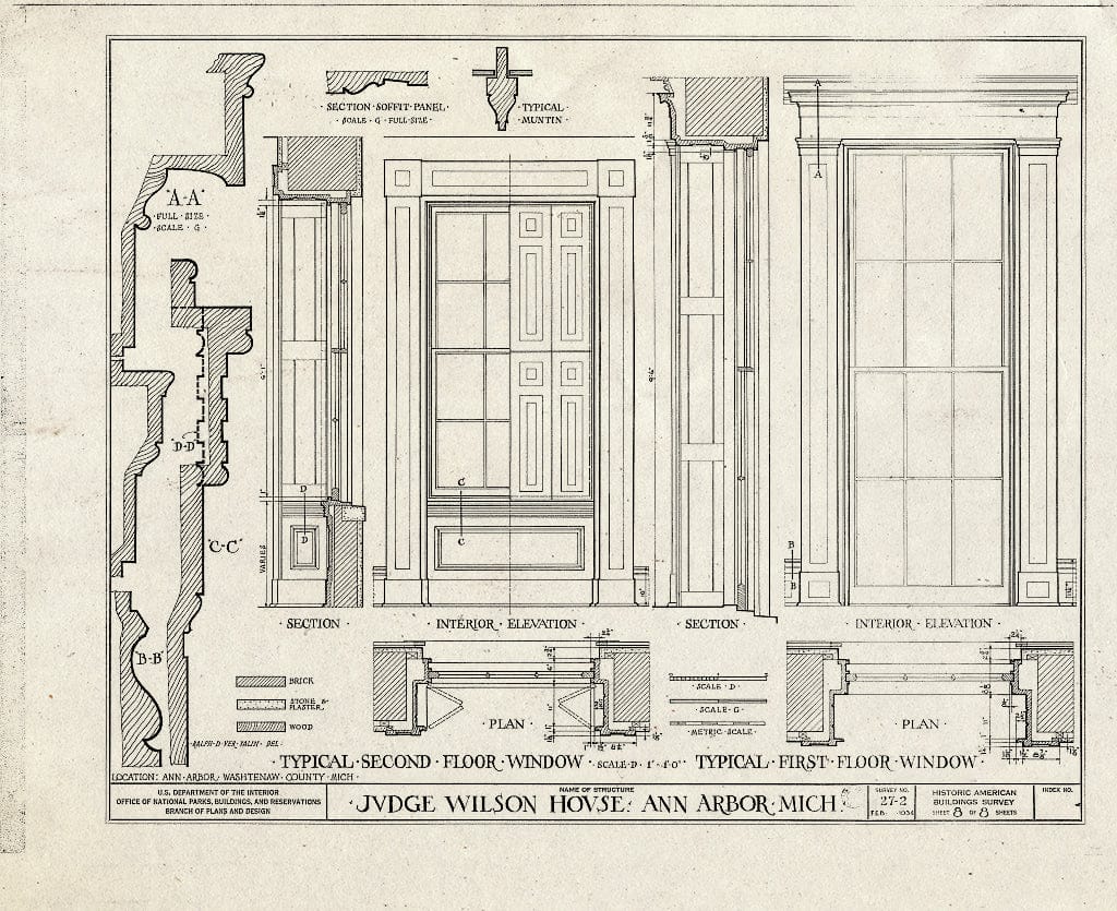 Blueprint HABS MICH,81-Anar,1- (Sheet 8 of 8) - Judge R. S. Wilson House, East Ann & North Division Streets, Ann Arbor, Washtenaw County, MI