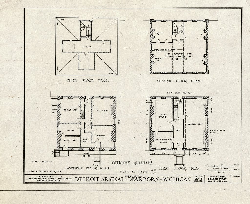 Blueprint HABS MICH,82-DERB,1- (Sheet 2 of 11) - Detroit Arsenal, Michigan Avenue & Monroe Boulevard, Dearborn, MI