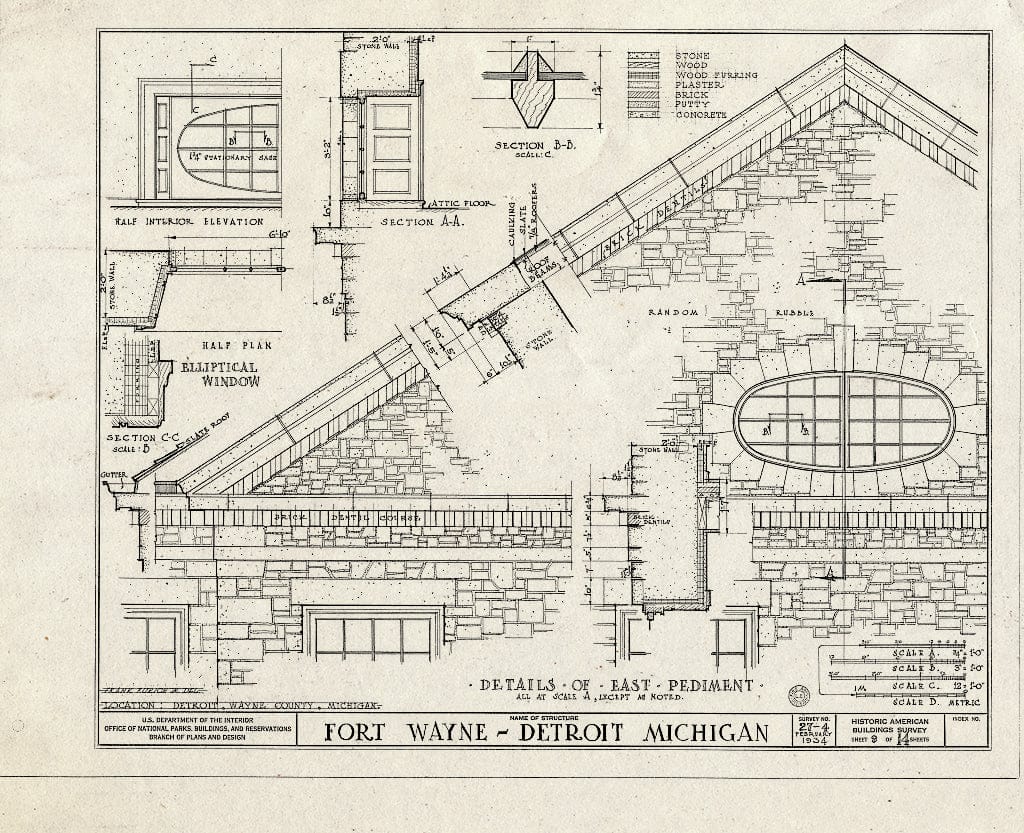 Blueprint HABS MICH,82-DETRO,2- (Sheet 9 of 14) - Fort Wayne, West Jefferson & Livernois Avenues, Detroit, MI