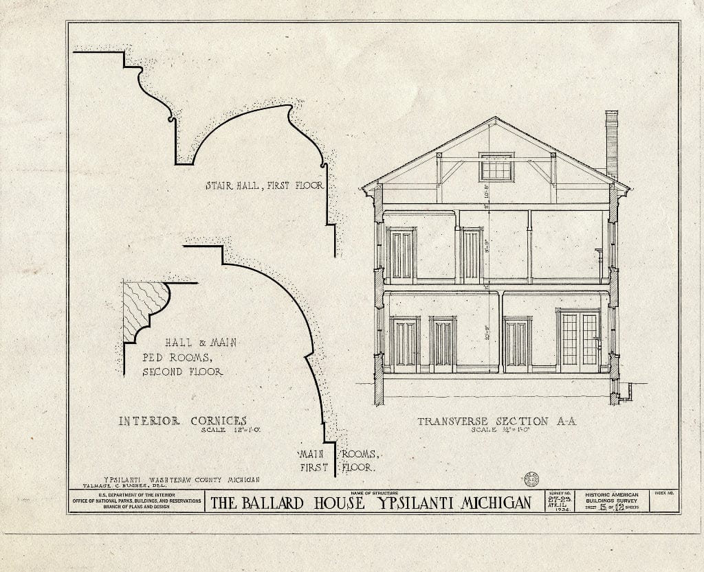 Blueprint HABS MICH,81-YPSI,1- (Sheet 5 of 12) - Ballard House, 125 North Huron Street, Ypsilanti, Washtenaw County, MI