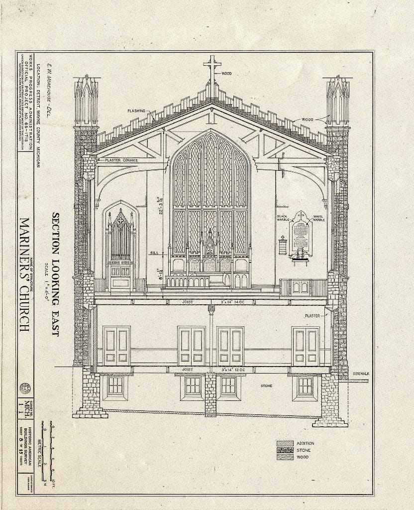 Blueprint HABS MICH,82-DETRO,3- (Sheet 8 of 15) - Mariner's Church, Woodward Avenue, 6 Woodbridge Street, Detroit, MI
