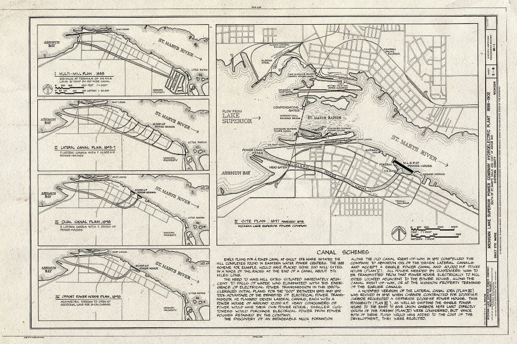 Blueprint HAER MICH,17-SAUMA,1- (Sheet 2 of 8) - Michigan Lake Superior Power Company, Portage Street, Sault Ste. Marie, Chippewa County, MI