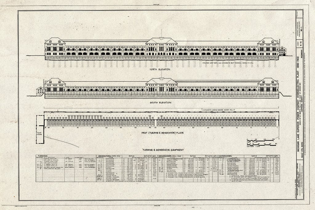 Blueprint HAER MICH,17-SAUMA,1- (Sheet 4 of 8) - Michigan Lake Superior Power Company, Portage Street, Sault Ste. Marie, Chippewa County, MI