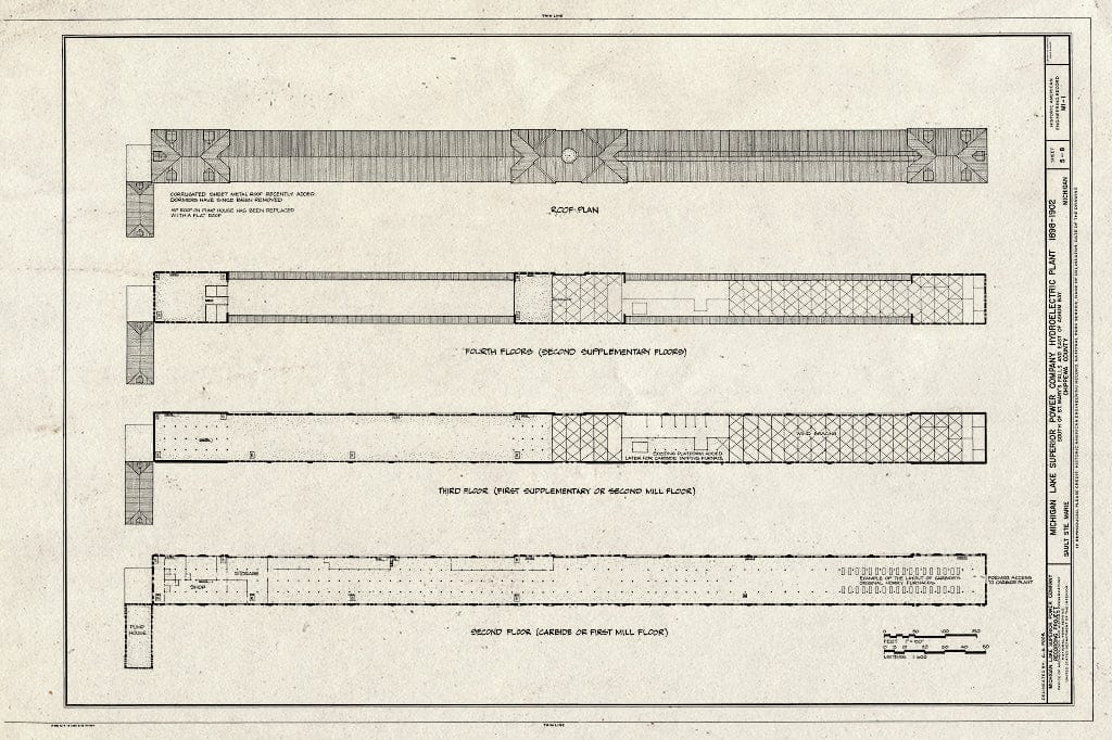 Blueprint HAER MICH,17-SAUMA,1- (Sheet 5 of 8) - Michigan Lake Superior Power Company, Portage Street, Sault Ste. Marie, Chippewa County, MI