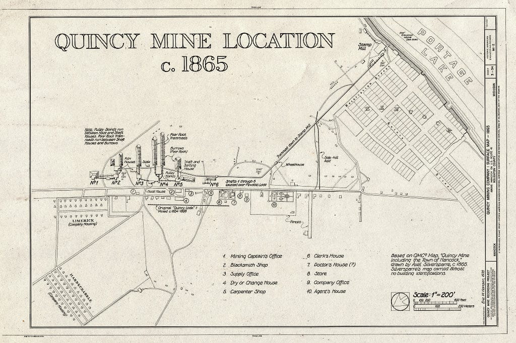 Blueprint HAER MICH,31-HANC,1- (Sheet 3 of 34) - Quincy Mining Company, Hancock, Houghton County, MI