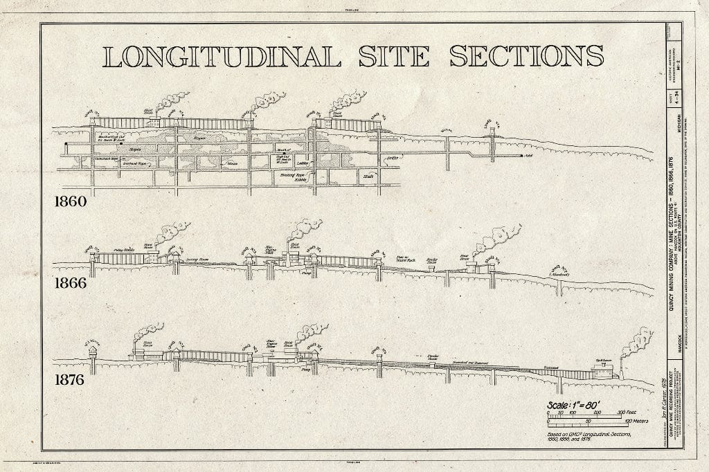 Blueprint HAER MICH,31-HANC,1- (Sheet 4 of 34) - Quincy Mining Company, Hancock, Houghton County, MI