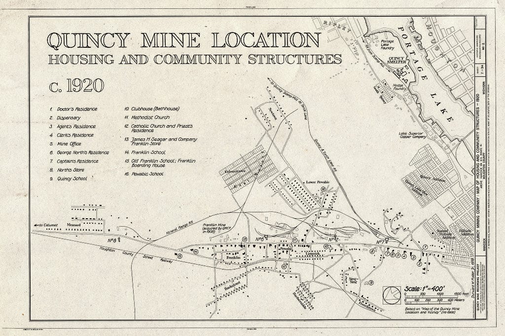 Blueprint HAER MICH,31-HANC,1- (Sheet 7 of 34) - Quincy Mining Company, Hancock, Houghton County, MI