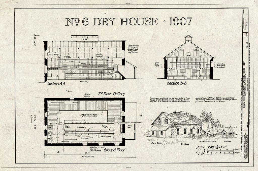 Blueprint HAER MICH,31-HANC,1- (Sheet 25 of 34) - Quincy Mining Company, Hancock, Houghton County, MI
