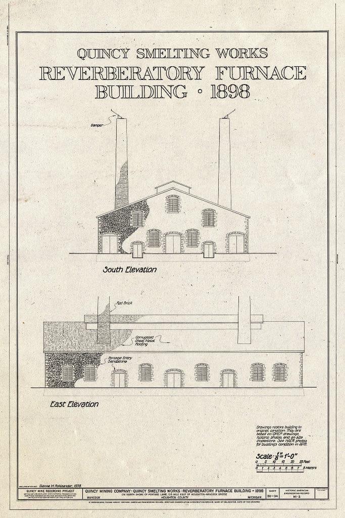 Blueprint HAER MICH,31-HANC,1- (Sheet 30 of 34) - Quincy Mining Company, Hancock, Houghton County, MI