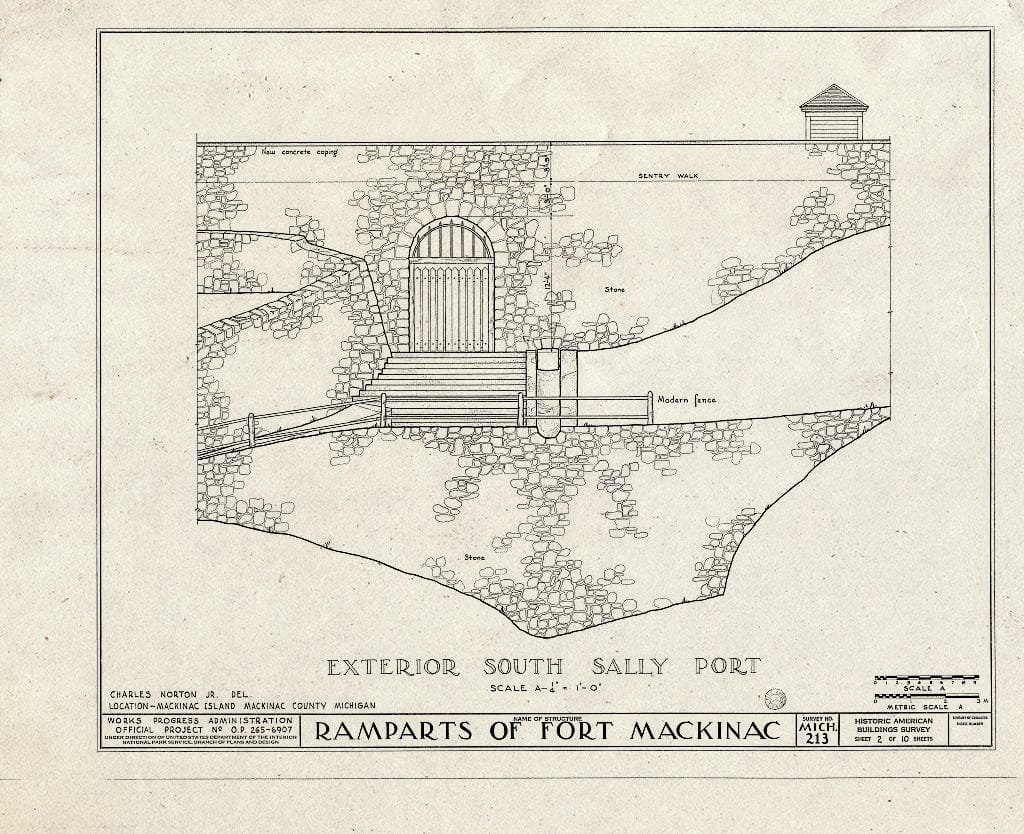Blueprint HABS MICH,49-MACKI,1- (Sheet 2 of 10) - Fort Mackinac, Mackinac Island, Mackinac County, MI