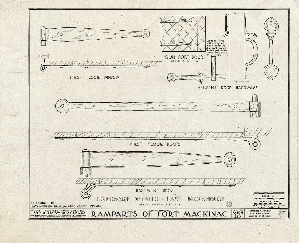 Blueprint HABS MICH,49-MACKI,1- (Sheet 10 of 10) - Fort Mackinac, Mackinac Island, Mackinac County, MI