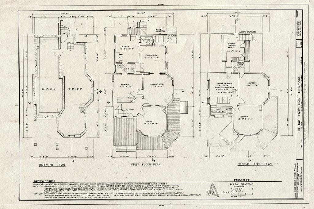 Blueprint HABS MICH,45-GLAR,12A- (Sheet 1 of 4) - D.H. Day Farmstead, House, Route 109, Glen Arbor, Leelanau County, MI