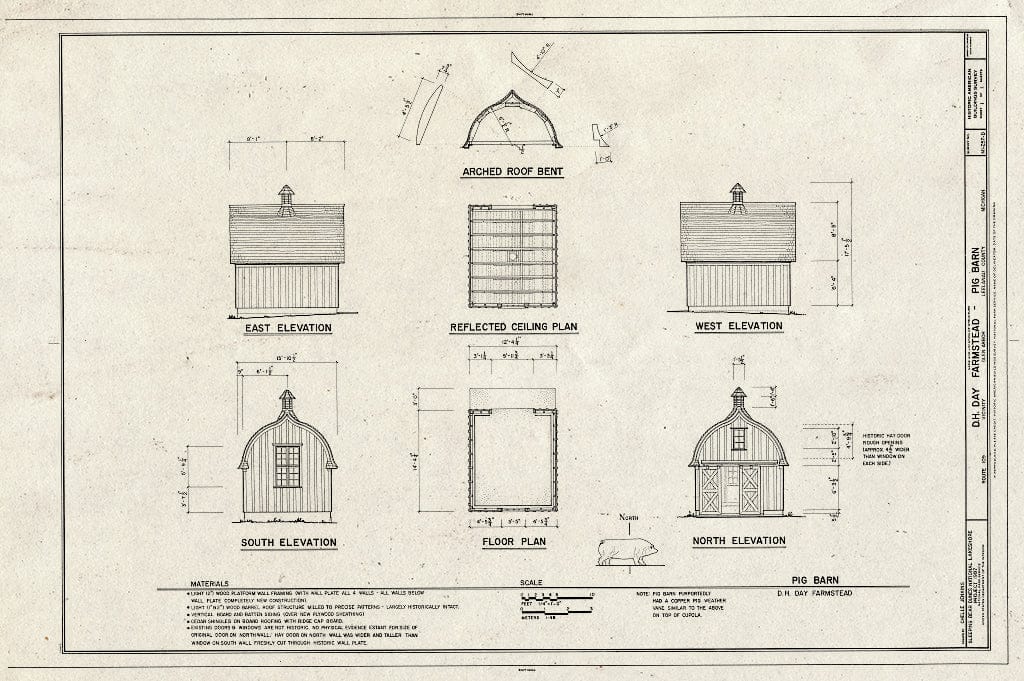Blueprint HABS MICH,45-GLAR,12D- (Sheet 1 of 1) - D.H. Day Farmstead, Pig Barn, Route 109, Glen Arbor, Leelanau County, MI