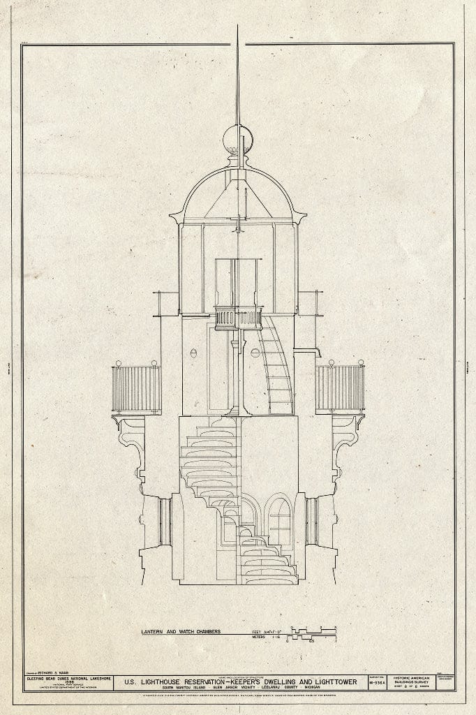 Blueprint HABS MICH,45-GLAR,8A- (Sheet 8 of 8) - U. S. Lighthouse Reservation, Quarters & Lighthouse, South Manitou Island, Glen Arbor, Leelanau County, MI