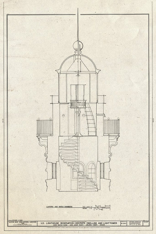 Blueprint HABS MICH,45-GLAR,8A- (Sheet 8 of 8) - U. S. Lighthouse Reservation, Quarters & Lighthouse, South Manitou Island, Glen Arbor, Leelanau County, MI
