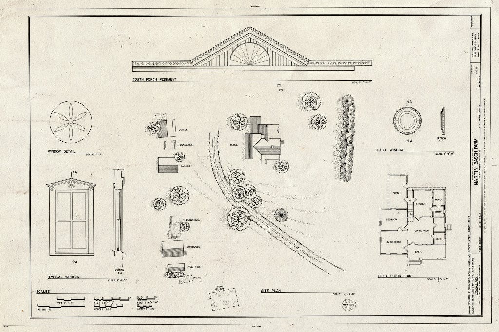 Blueprint HABS MICH,45-GLAR,10- (Sheet 1 of 1) - Martin Basch Farm, Port Oneida, Glen Arbor, Leelanau County, MI