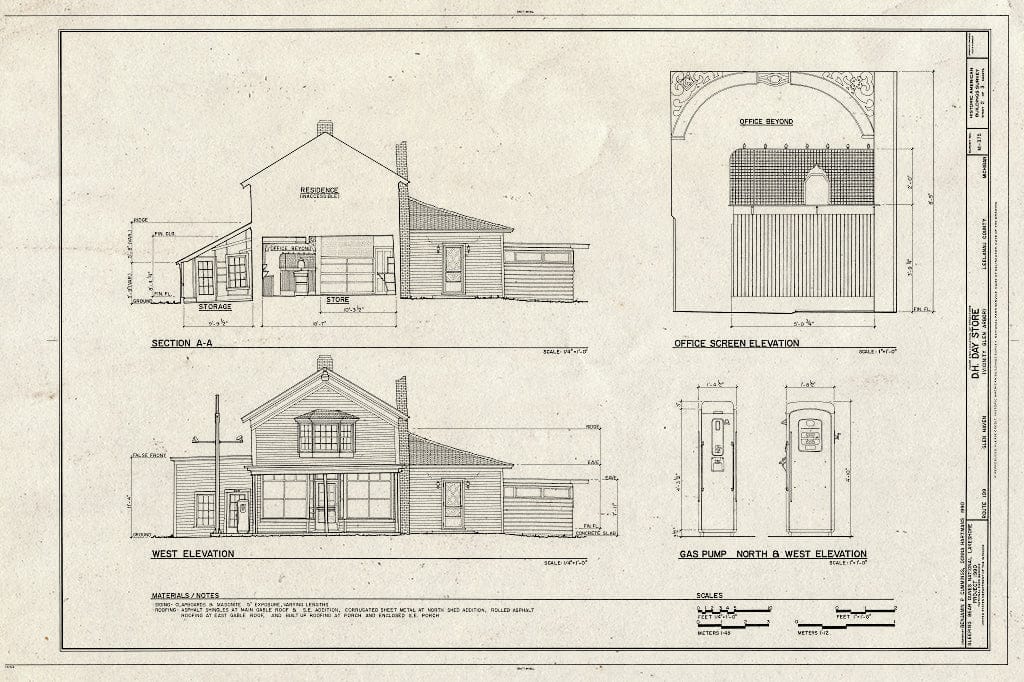 Blueprint HABS MICH,45-GLAR.V,10- (Sheet 2 of 3) - D.H. Day Store, Route 209, Glen Arbor, Leelanau County, MI
