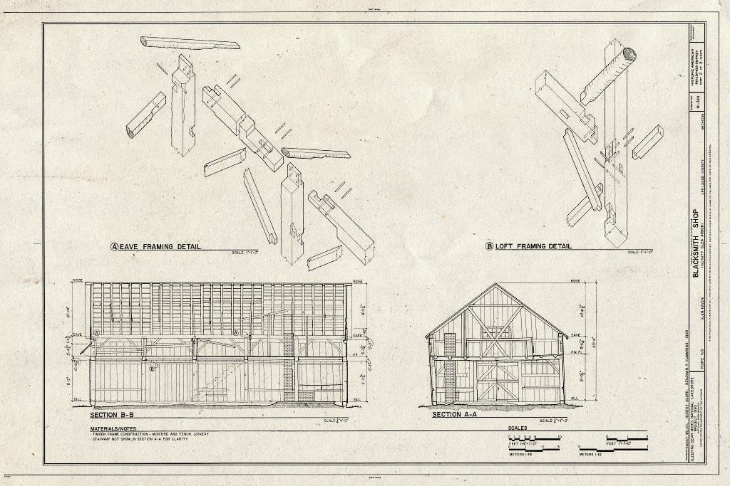 Blueprint HABS MICH,45-GLAR.V,13- (Sheet 2 of 2) - Blacksmith Shop, Route 209, Glen Arbor, Leelanau County, MI