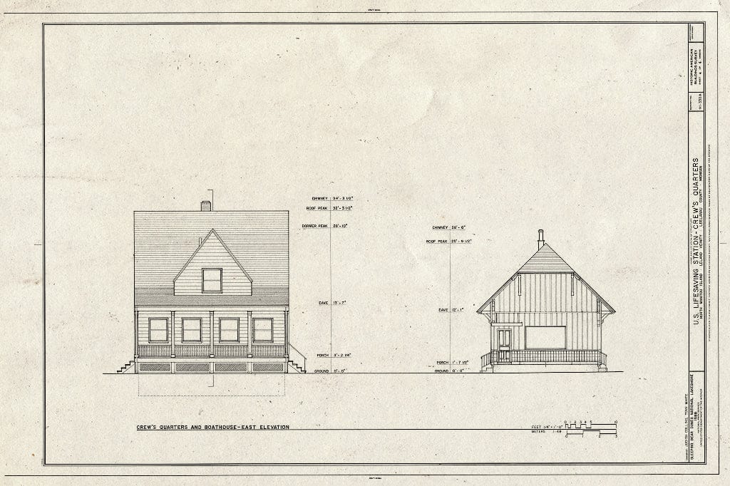 Blueprint HABS MICH,45-LELA,1A- (Sheet 4 of 4) - U.S. Lifesaving Station, Crew's Quarters, North Manitou Island, Leland, Leelanau County, MI