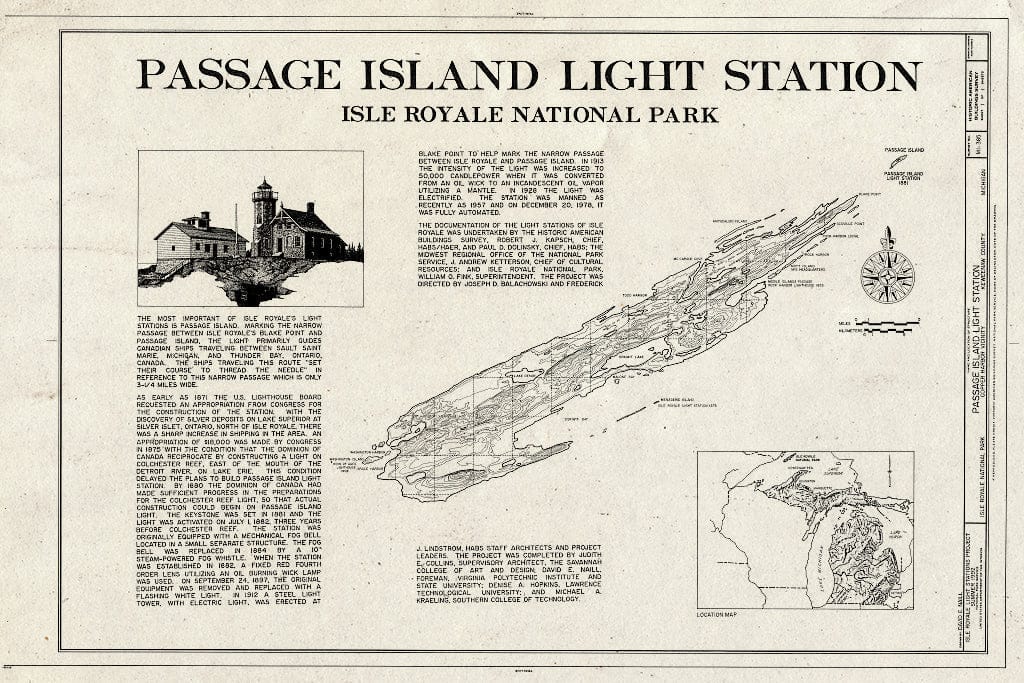 Blueprint HABS MICH,42-COPHAR.V,1- (Sheet 1 of 1) - Passage Island Light Station, Copper Harbor, Keweenaw County, MI