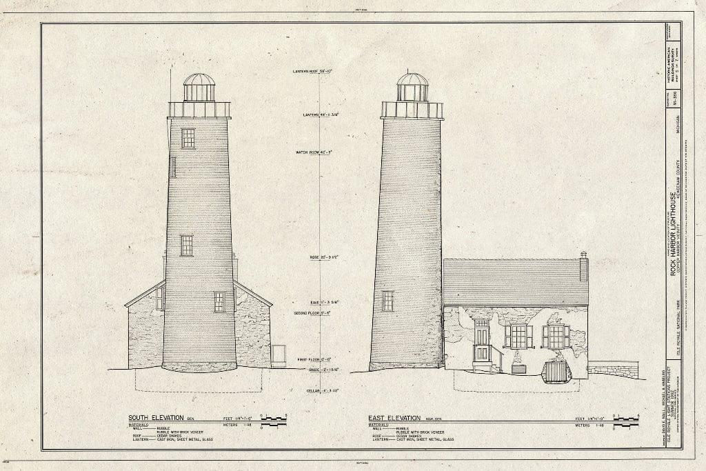 Blueprint HABS MICH,42-COPHAR.V,2- (Sheet 5 of 7) - Rock Harbor Lighthouse, Copper Harbor, Keweenaw County, MI