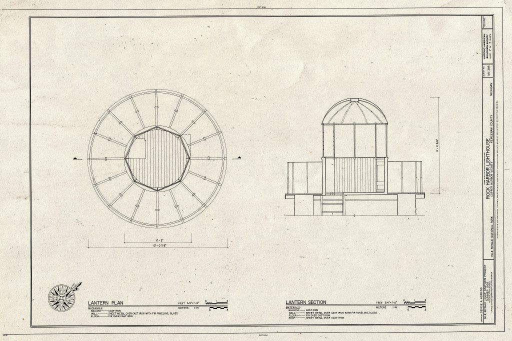 Blueprint HABS MICH,42-COPHAR.V,2- (Sheet 7 of 7) - Rock Harbor Lighthouse, Copper Harbor, Keweenaw County, MI