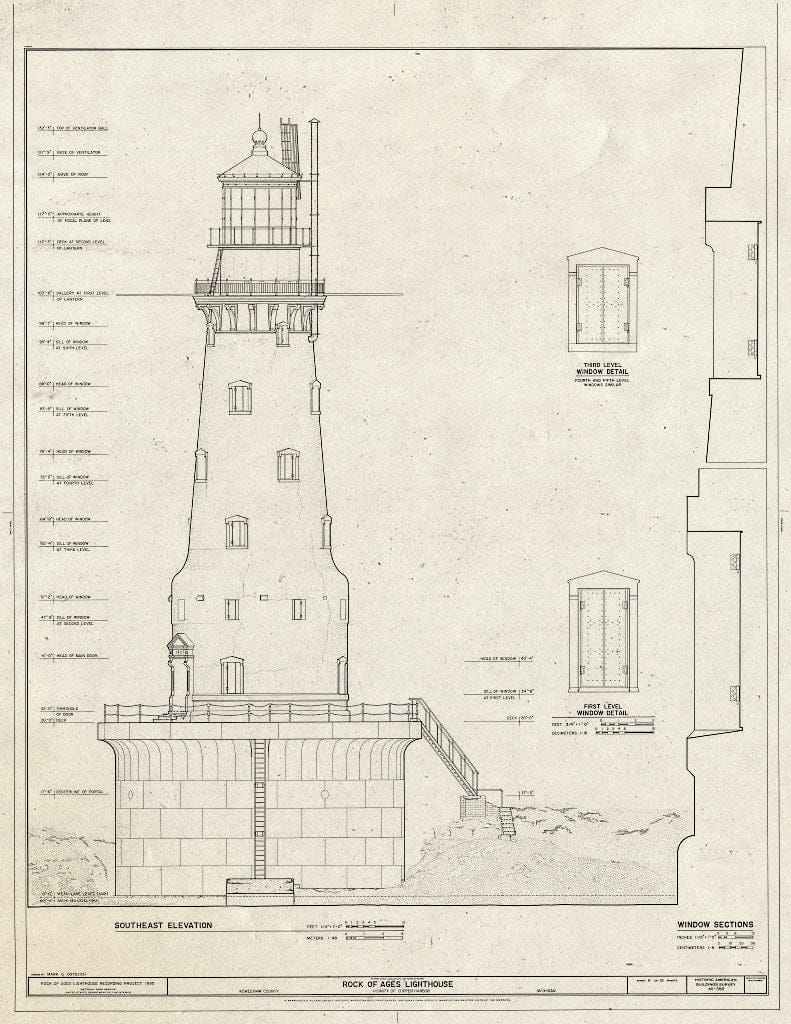 Blueprint HABS MICH,42-COPHAR.V,3- (Sheet 6 of 10) - Rock of Ages Lighthouse, Copper Harbor, Keweenaw County, MI