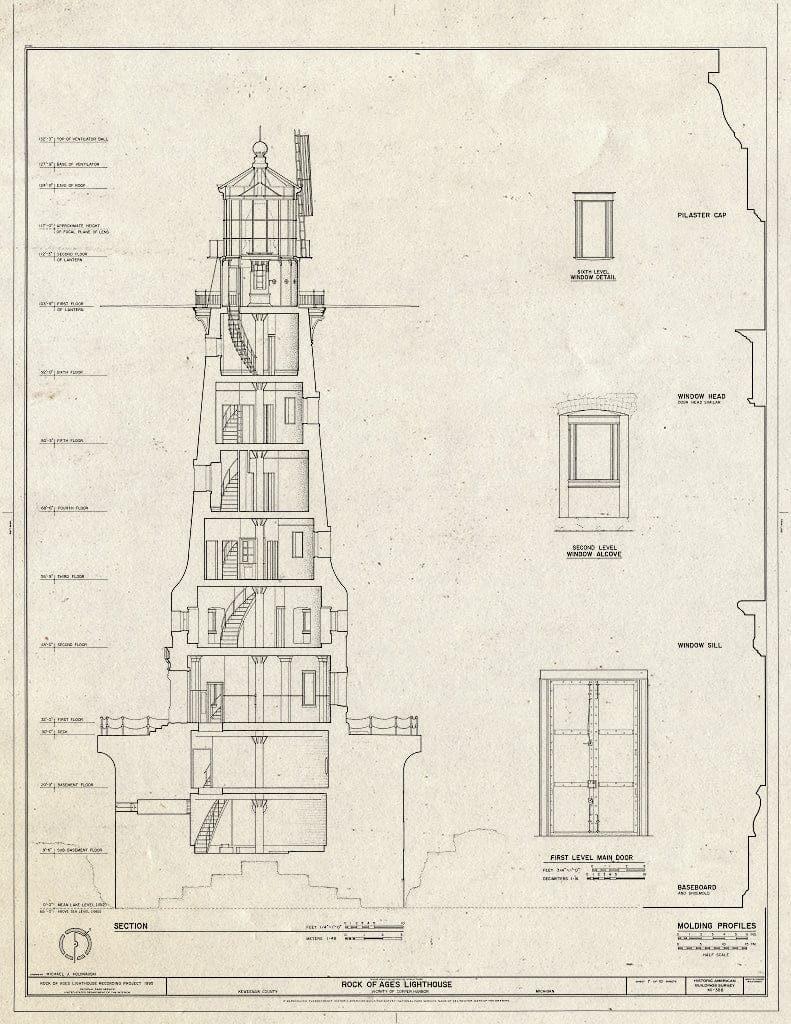 Blueprint HABS MICH,42-COPHAR.V,3- (Sheet 7 of 10) - Rock of Ages Lighthouse, Copper Harbor, Keweenaw County, MI