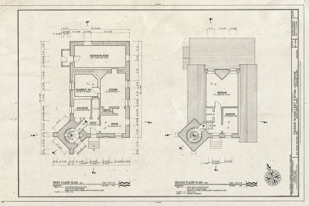 Blueprint HABS MICH,42-COPHAR.V,1A- (Sheet 1 of 8) - Passage Island Light Station, Lighthouse, Copper Harbor, Keweenaw County, MI