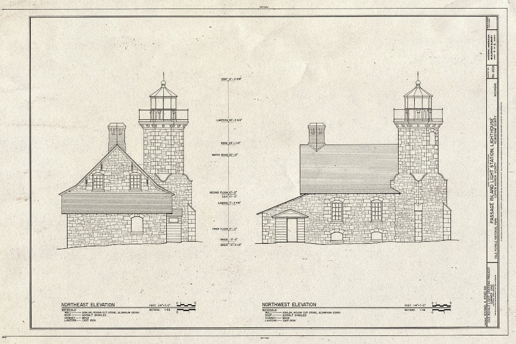Blueprint HABS MICH,42-COPHAR.V,1A- (Sheet 4 of 8) - Passage Island Light Station, Lighthouse, Copper Harbor, Keweenaw County, MI