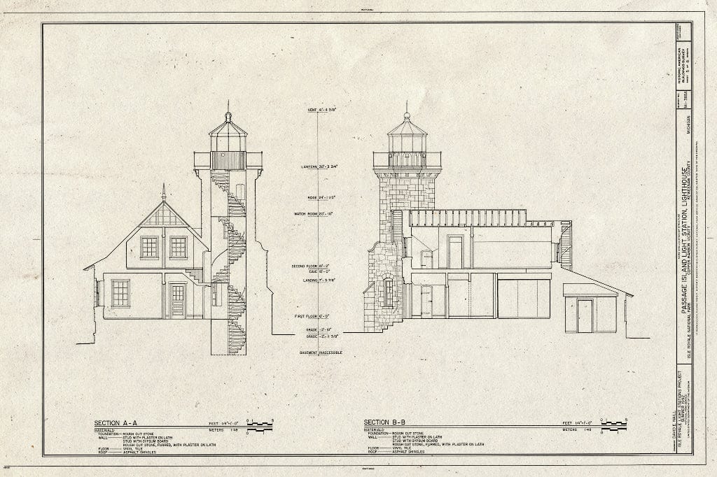 Blueprint HABS MICH,42-COPHAR.V,1A- (Sheet 5 of 8) - Passage Island Light Station, Lighthouse, Copper Harbor, Keweenaw County, MI