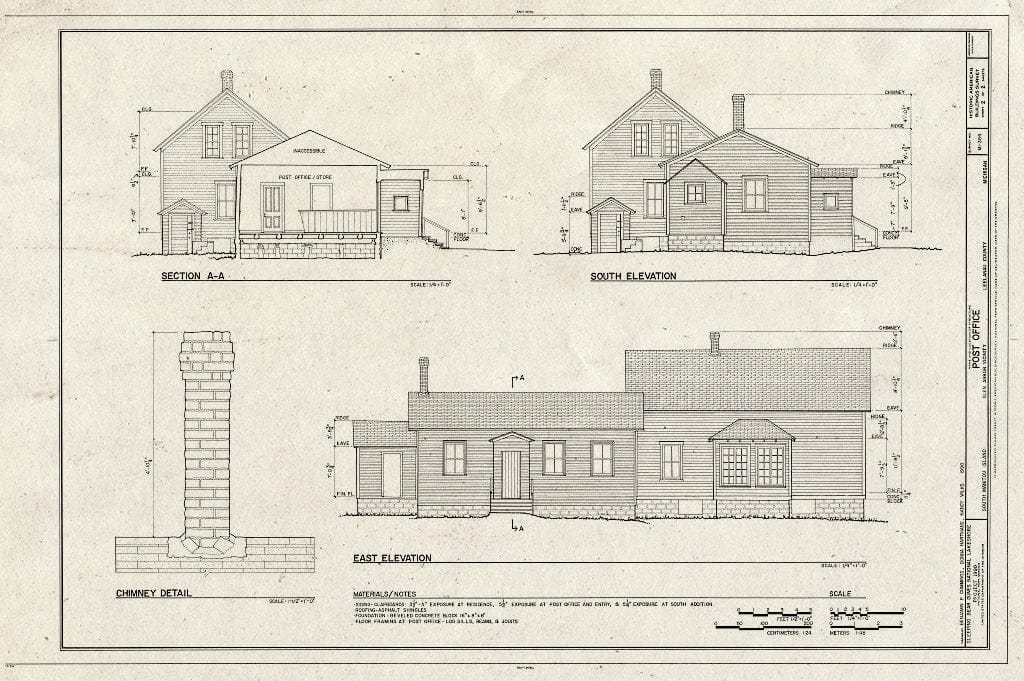 Blueprint HABS MICH,45-GLAR.V,16- (Sheet 2 of 2) - Post Office, South Manitou Island, Glen Arbor, Leelanau County, MI
