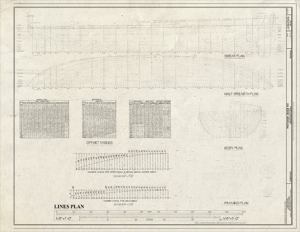 Blueprint Lines Plan - U.S. Coast Guard Icebreaker Mackinaw, Icebreaker Mackinaw Maritime Museum131 South Huron Avenue, Mackinaw City, Cheboygan County, MI