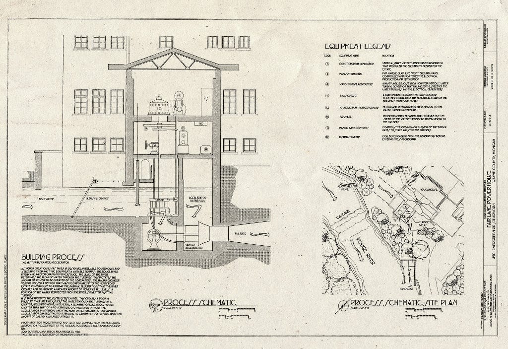Blueprint HABS MI-422-A (Sheet 11 of 13) - Fair Lane, Powerhouse, 4901 Evergreen Road, Dearborn, MI