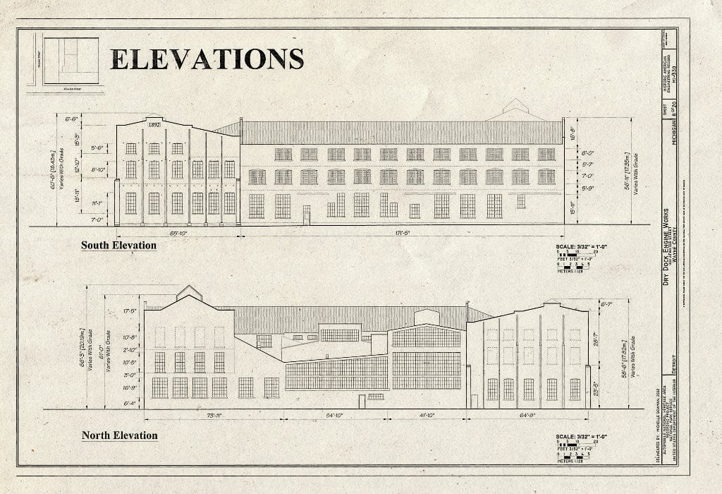 Blueprint HAER MI-330 (Sheet 8 of 20) - Dry Dock Engine Works, 1801 Atwater Street, Detroit, MI