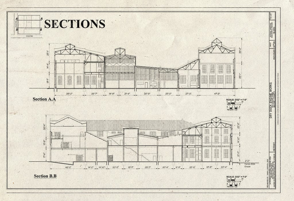Blueprint HAER MI-330 (Sheet 10 of 20) - Dry Dock Engine Works, 1801 Atwater Street, Detroit, MI