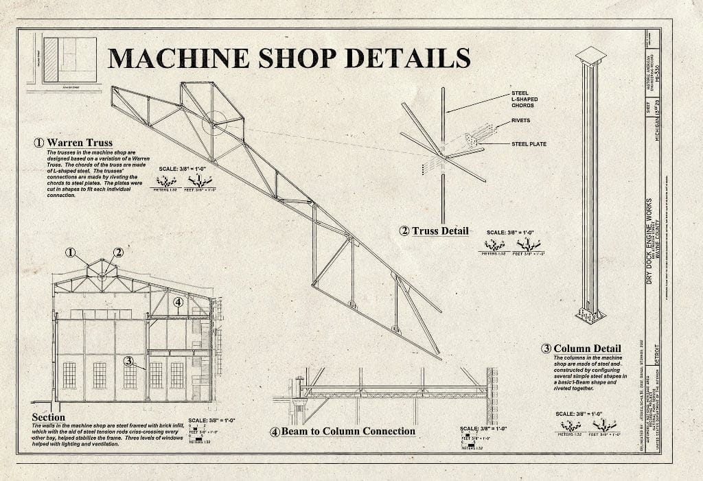 Blueprint HAER MI-330 (Sheet 13 of 20) - Dry Dock Engine Works, 1801 Atwater Street, Detroit, MI