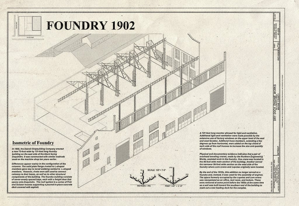 Blueprint HAER MI-330 (Sheet 14 of 20) - Dry Dock Engine Works, 1801 Atwater Street, Detroit, MI