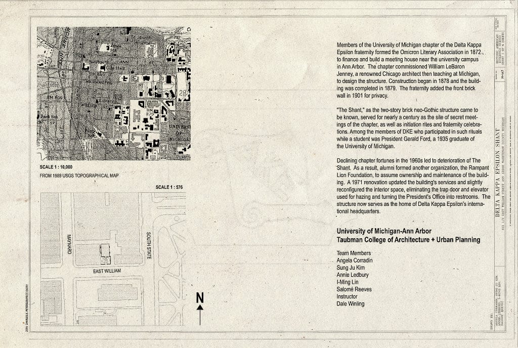 Blueprint Statement of Significance - Delta Kappa Epsilon Meeting House, 611 1/2 East William Street, Ann Arbor, Washtenaw County, MI