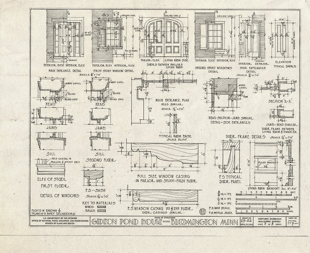 Blueprint HABS MINN,27-BLOMT,1- (Sheet 2 of 3) - Pond House, Nicollet Avenue, Bloomington, Hennepin County, MN