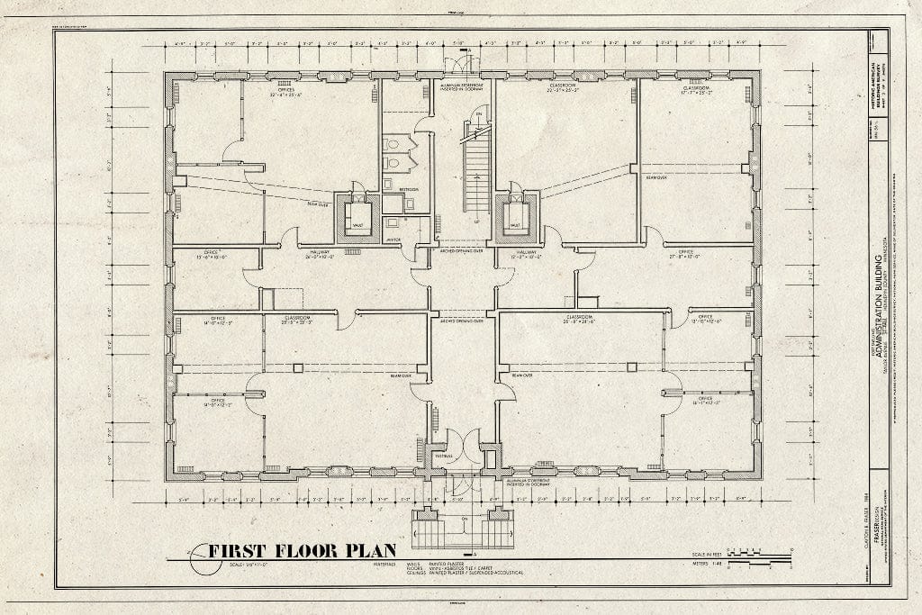 Blueprint HABS MINN,27-FOSNEL,2-L- (Sheet 3 of 9) - Fort Snelling Complex, Administration Building, Taylor Avenue, Minneapolis, Hennepin County, MN