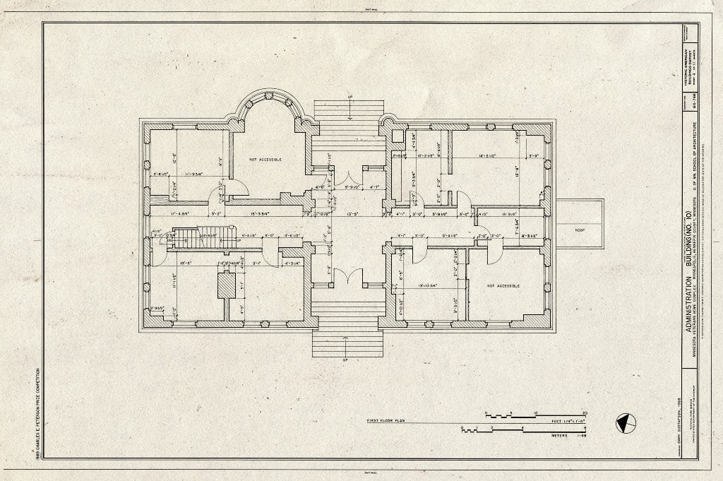 Blueprint HABS MINN,27-MINAP,19-H- (Sheet 4 of 11) - Minnesota Veterans Home Complex, Administration Building, 5101 Minnehaha Avenue, South, Minneapolis, Hennepin County, MN