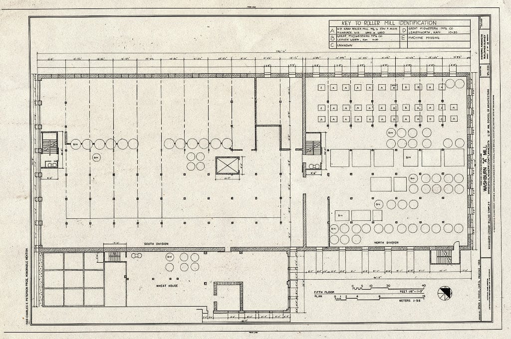 Blueprint HABS MINN,27-MINAP,20-A- (sheet 7 of 18) - Washburn-Crosby Milling Complex, Washburn 'A' Mill, 700-709 South First & Second Streets, Minneapolis, Hennepin County, MN