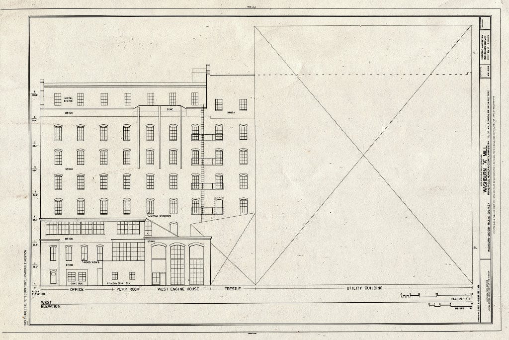 Blueprint HABS MINN,27-MINAP,20-A- (sheet 15 of 18) - Washburn-Crosby Milling Complex, Washburn 'A' Mill, 700-709 South First & Second Streets, Minneapolis, Hennepin County, MN