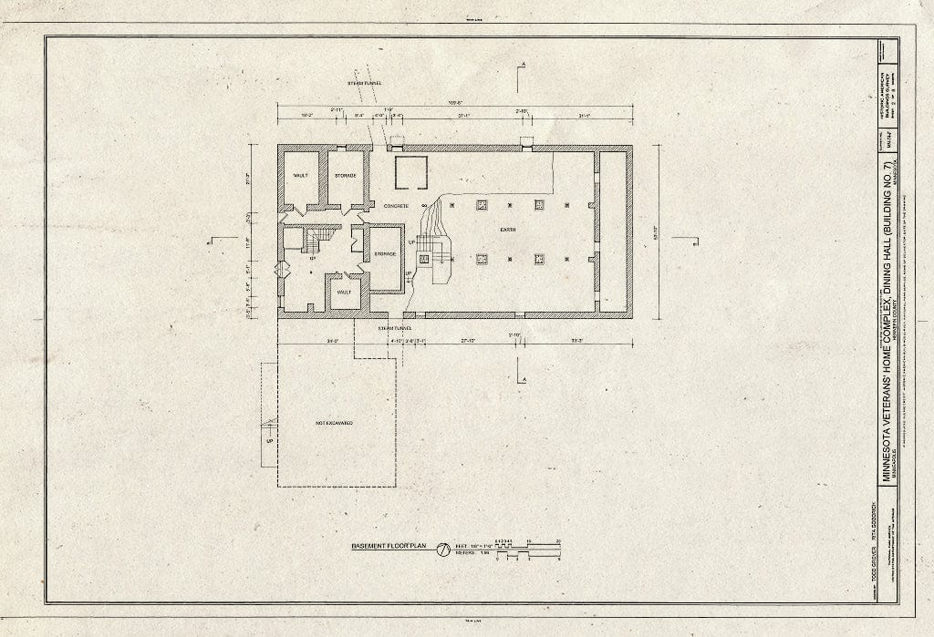 Blueprint HABS MINN,27-MINAP,19-F- (Sheet 2 of 8) - Minnesota Veterans' Home Complex, Dining Hall, 5101 Minnehaha Avenue, South, Minneapolis, Hennepin County, MN